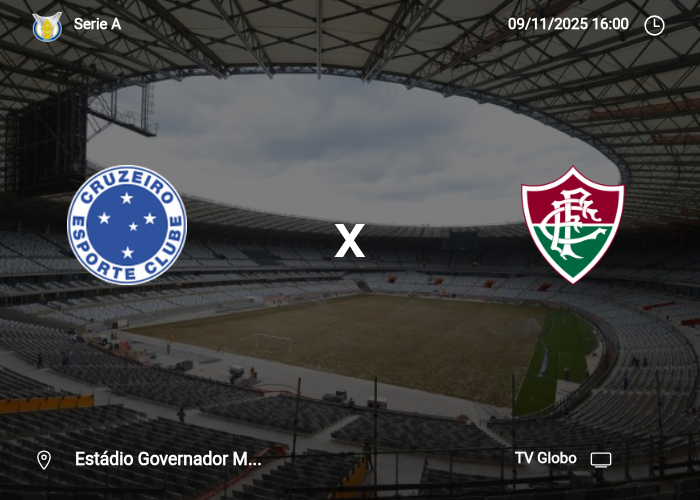 Cruzeiro x Fluminense: Informações da partida | 09/11/2025