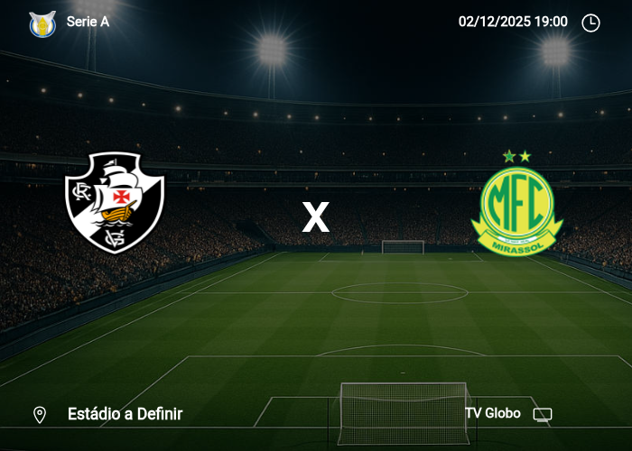 Vasco DA Gama x Mirassol: Informações da partida | 02/12/2025