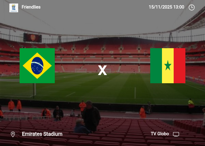 Brazil x Senegal: Informações da partida | 15/11/2025