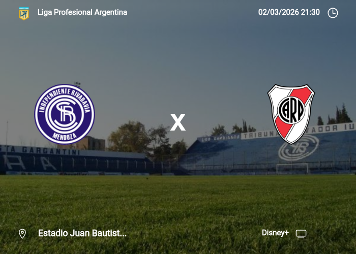 Independ. Rivadavia vs River Plate: Información del juego | 02/03/2026