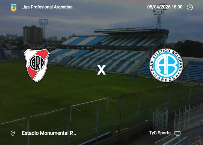 River Plate vs Belgrano Cordoba: Información del juego | 05/04/2026