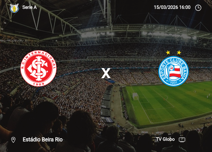 Internacional x Bahia: Informações da partida | 15/03/2026