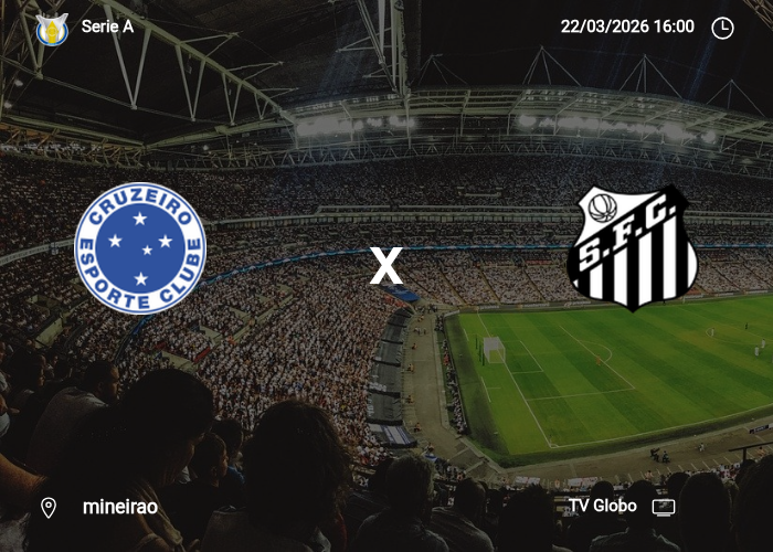 Cruzeiro x Santos: Informações da partida | 22/03/2026