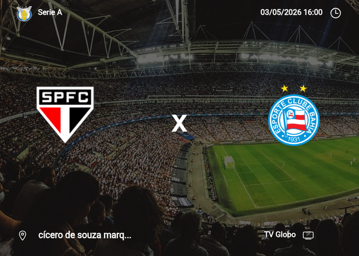 Sao Paulo x Bahia: Informações da partida | 03/05/2026