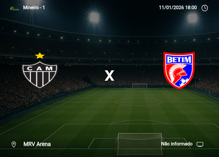 Atletico-MG x Betim: Informações da partida | 11/01/2026