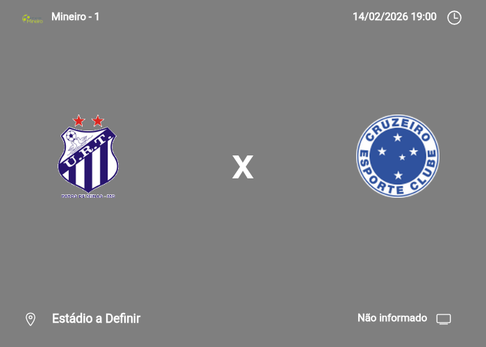 Uniao Trabalhadores x Cruzeiro: Informações da partida | 14/02/2026