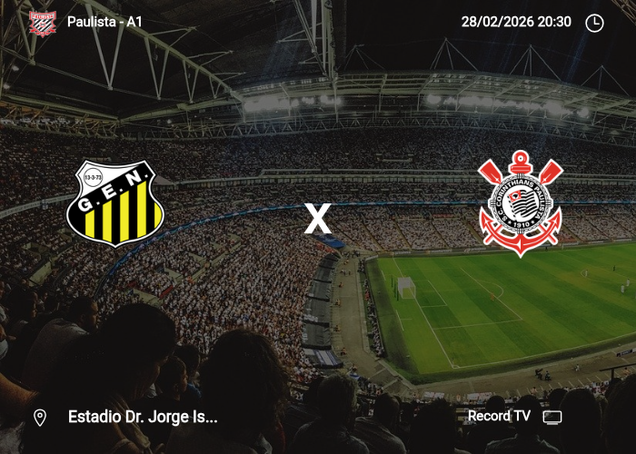 Novorizontino x Corinthians: Informações da partida | 28/02/2026