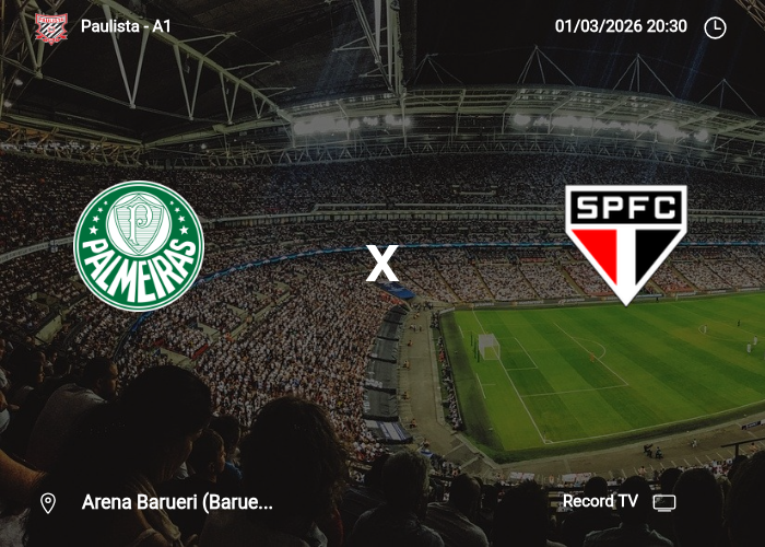 Palmeiras x Sao Paulo: Informações da partida | 01/03/2026