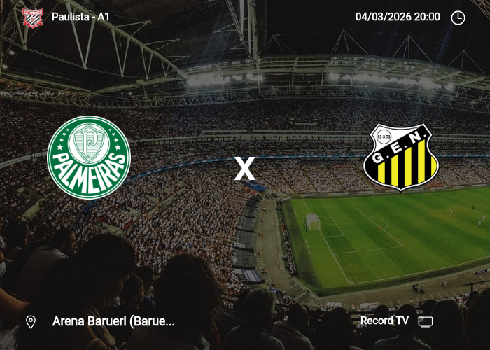 Palmeiras x Novorizontino: Informações da partida | 04/03/2026