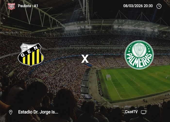 Novorizontino x Palmeiras: Informações da partida | 08/03/2026