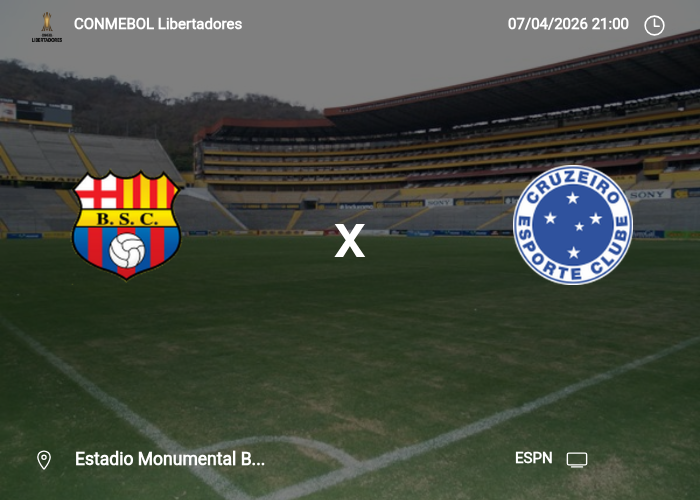 Barcelona SC x Cruzeiro: Informações da partida | 07/04/2026