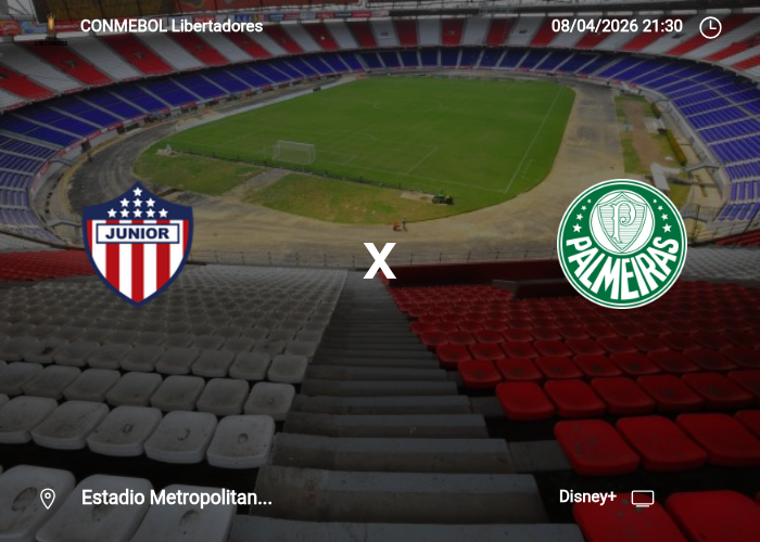 Junior x Palmeiras: Informações da partida | 08/04/2026